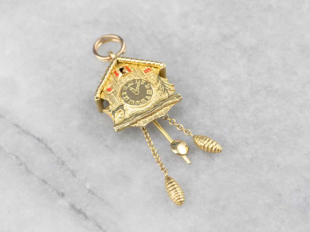 Bavarian Cuckoo Clock Gold Charm - image 3