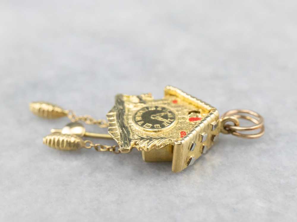 Bavarian Cuckoo Clock Gold Charm - image 4