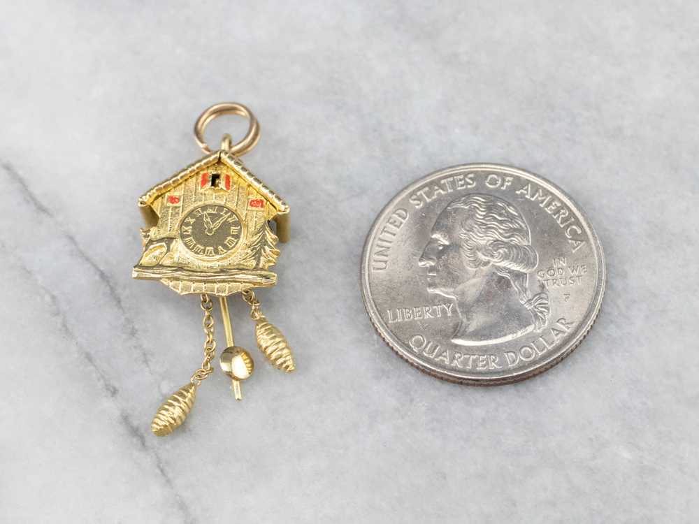 Bavarian Cuckoo Clock Gold Charm - image 7