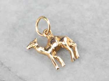 Vintage 18K Gold Camel Charm - image 1