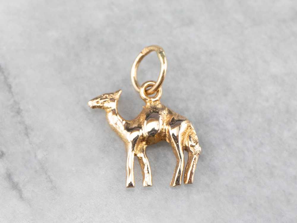 Vintage 18K Gold Camel Charm - image 2