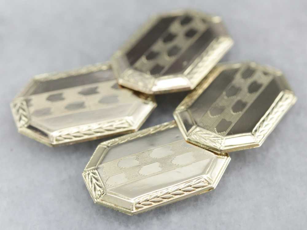 Vintage Yellow Gold Cufflinks - image 2