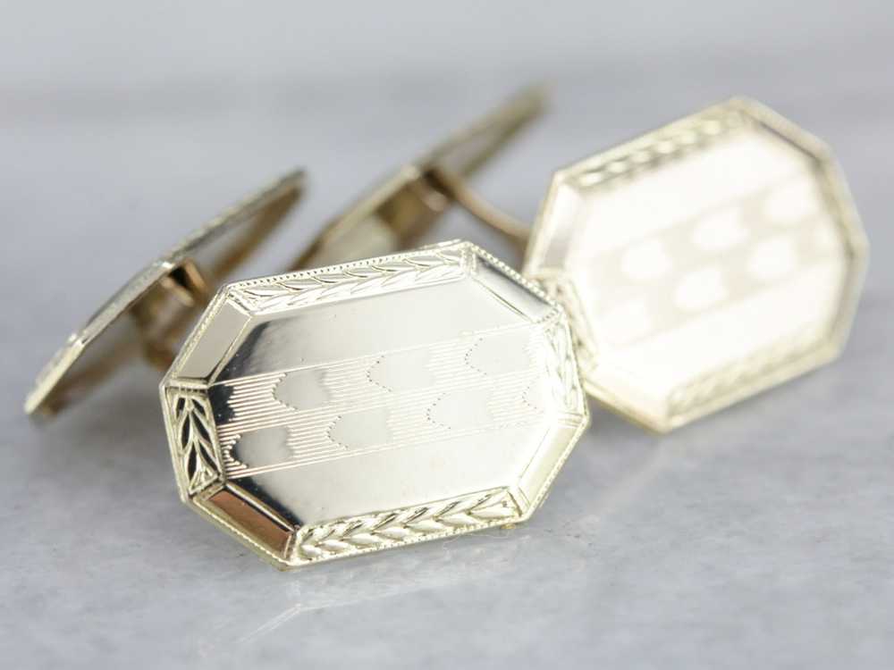 Vintage Yellow Gold Cufflinks - image 3