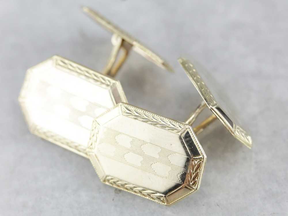 Vintage Yellow Gold Cufflinks - image 4