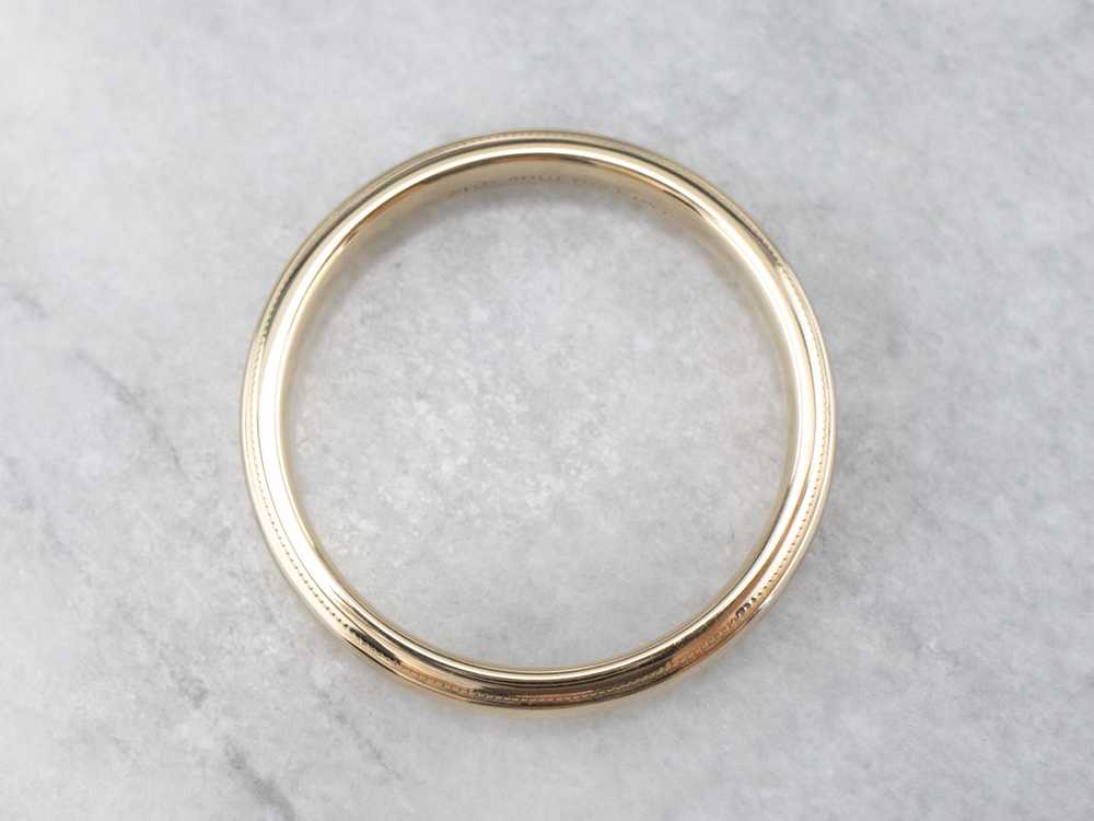 Milgrain Edge Yellow Gold Wedding Band - image 4