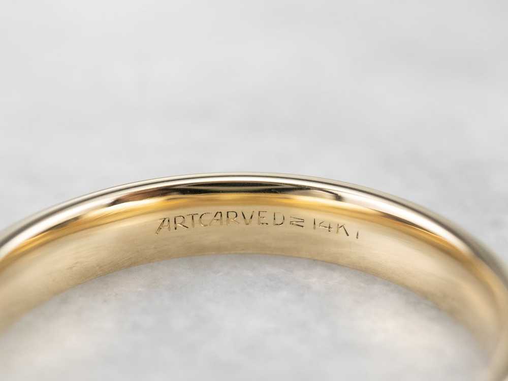 Milgrain Edge Yellow Gold Wedding Band - image 6