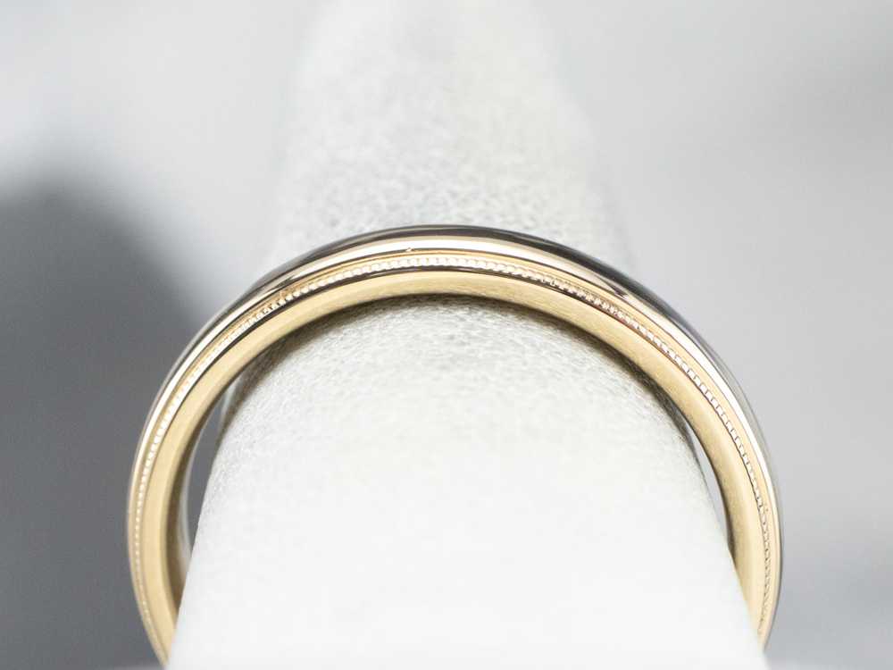 Milgrain Edge Yellow Gold Wedding Band - image 8