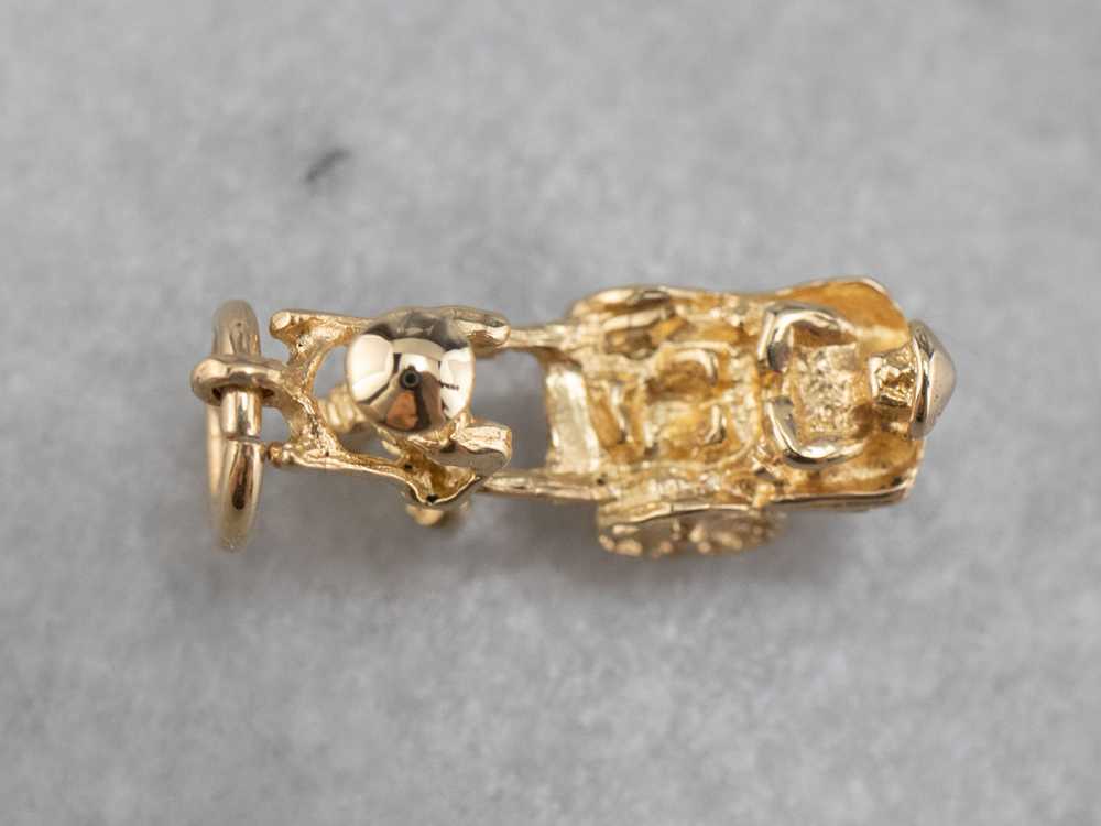 14K Yellow Gold Rickshaw Charm - image 3