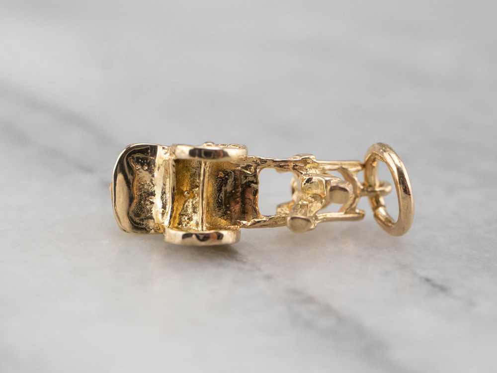 14K Yellow Gold Rickshaw Charm - image 4