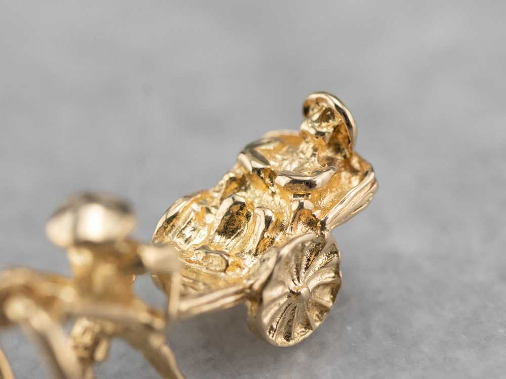 14K Yellow Gold Rickshaw Charm - image 6