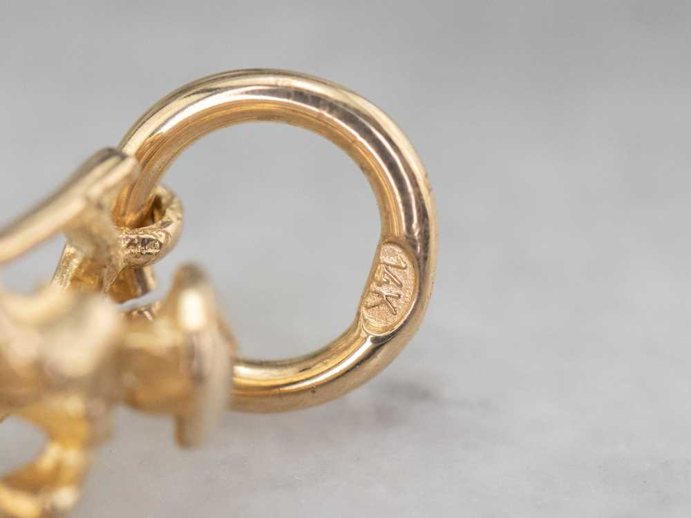 14K Yellow Gold Rickshaw Charm - image 7