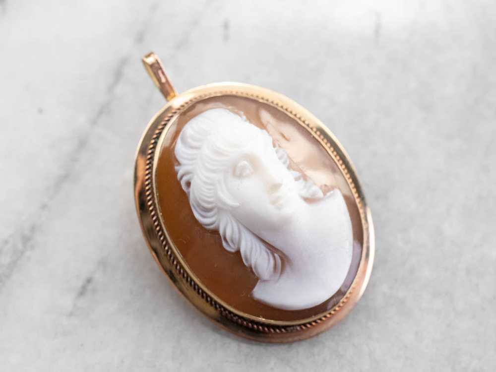 Mid Century Cameo Brooch or Pendant - image 1