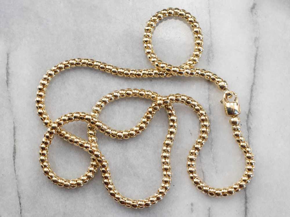 Long Yellow Gold Popcorn Chain - image 1