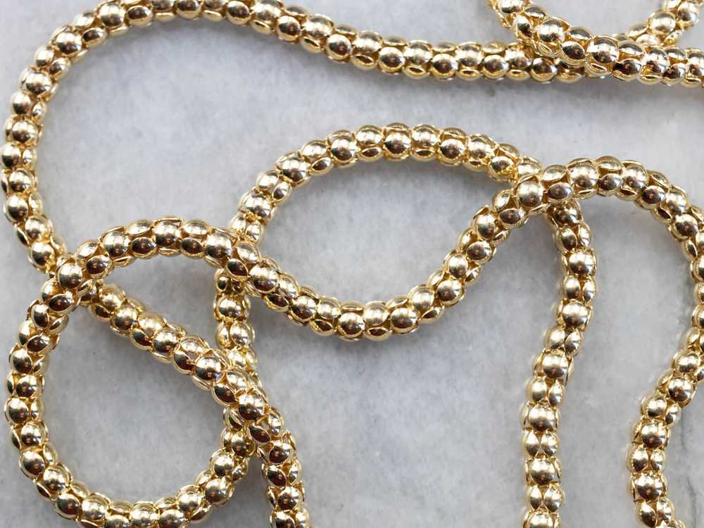 Long Yellow Gold Popcorn Chain - image 2