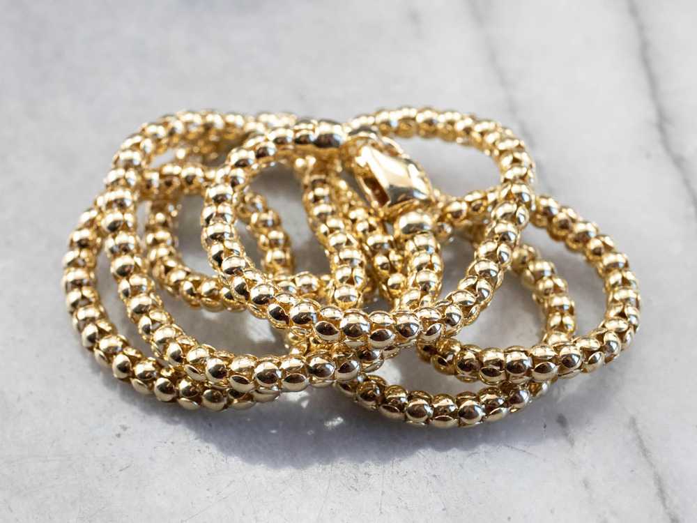 Long Yellow Gold Popcorn Chain - image 4