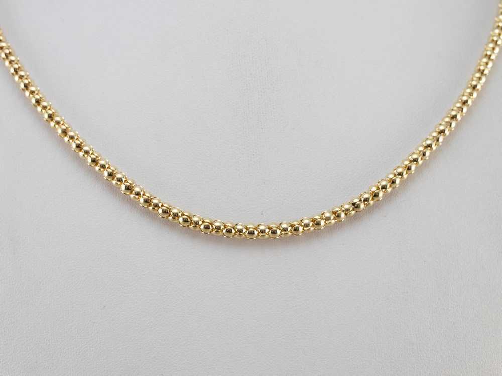 Long Yellow Gold Popcorn Chain - image 6