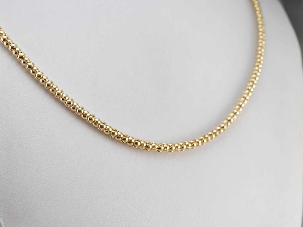 Long Yellow Gold Popcorn Chain - image 7