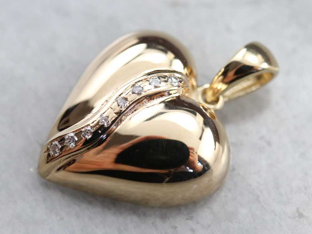 Diamond Heart Gold Pendant - image 2