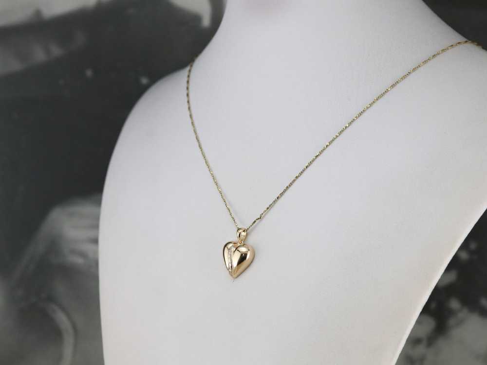 Diamond Heart Gold Pendant - image 8