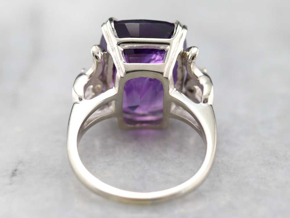 Amethyst and Diamond Cocktail Ring - image 5