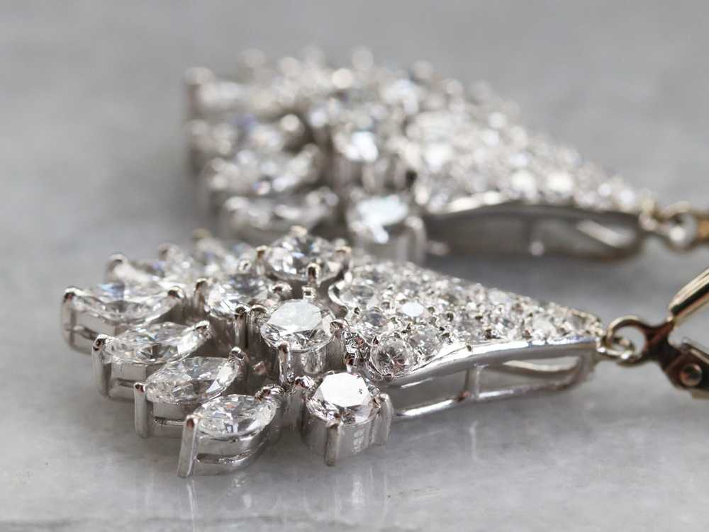 Modern Diamond Drop Earrings - image 3