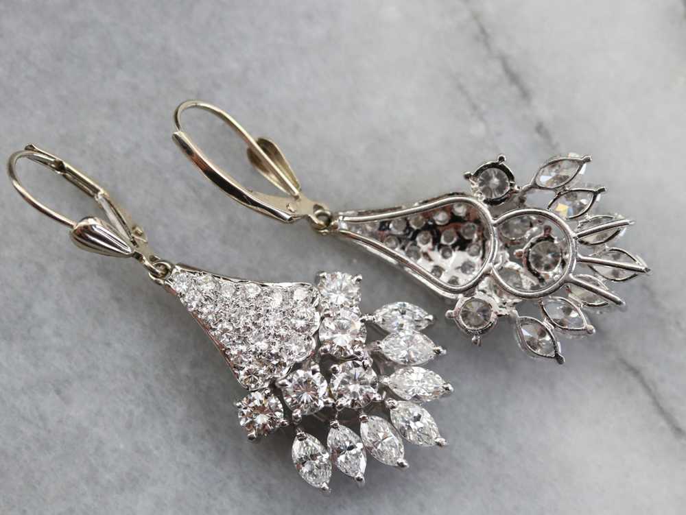 Modern Diamond Drop Earrings - image 5