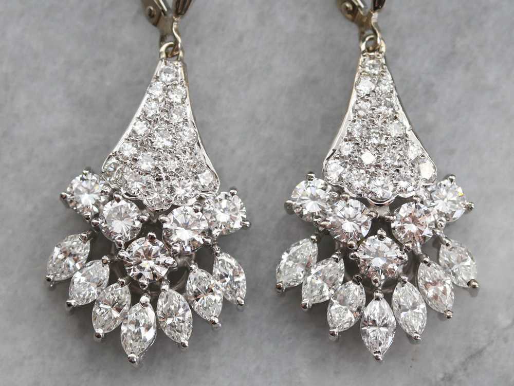 Modern Diamond Drop Earrings - image 6