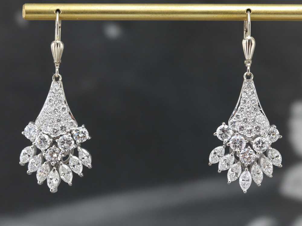 Modern Diamond Drop Earrings - image 7