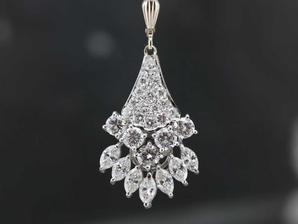 Modern Diamond Drop Earrings - image 9