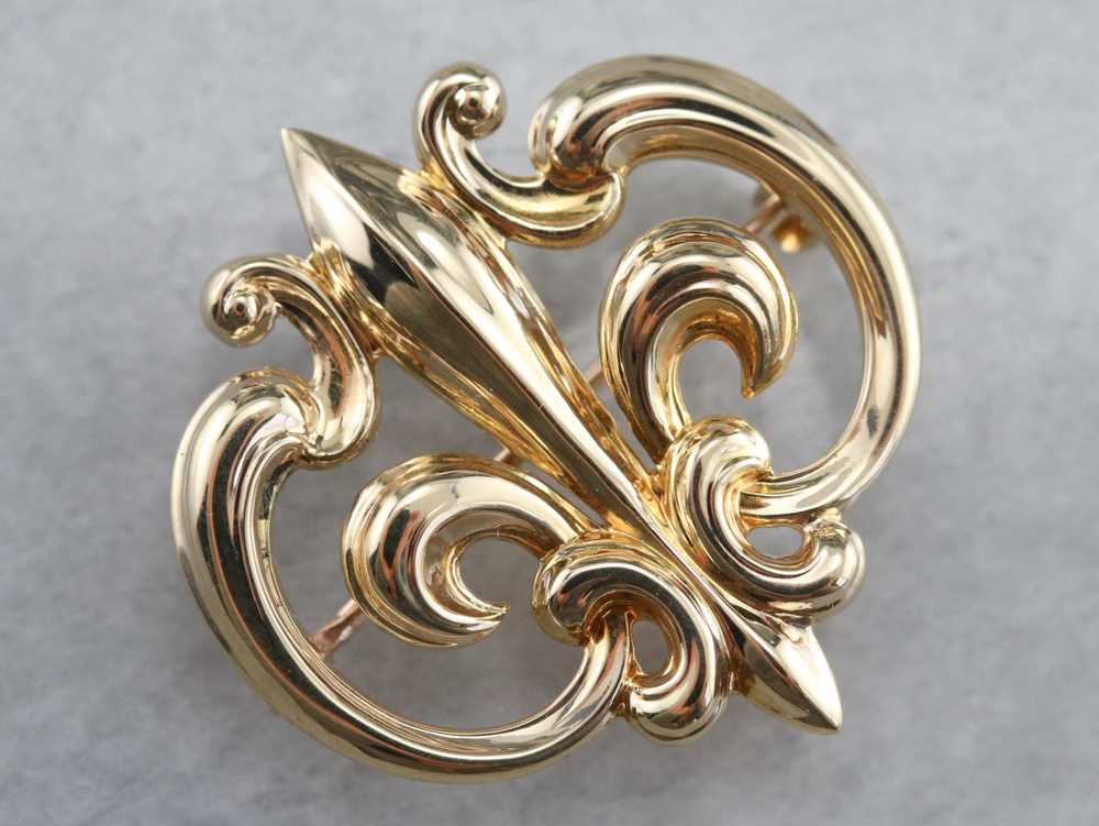 Vintage Fleur De Lis Watch Pin - image 1