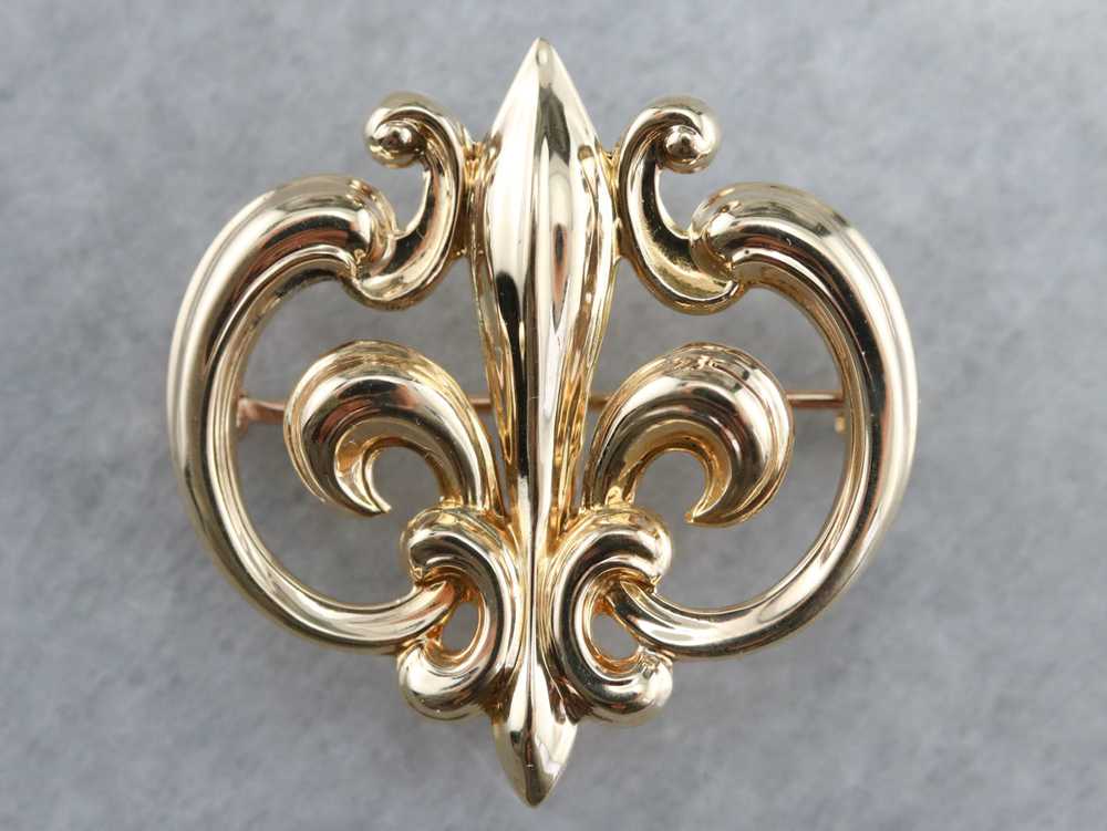 Vintage Fleur De Lis Watch Pin - image 2