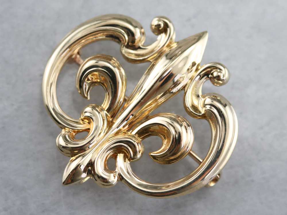 Vintage Fleur De Lis Watch Pin - image 3