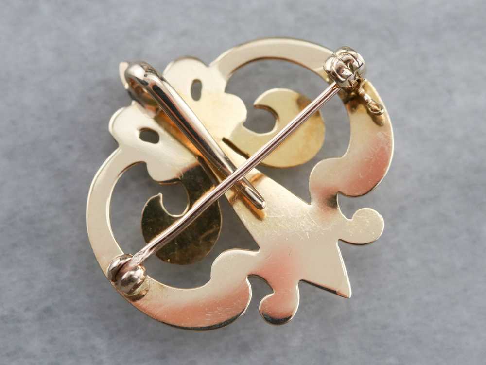 Vintage Fleur De Lis Watch Pin - image 6