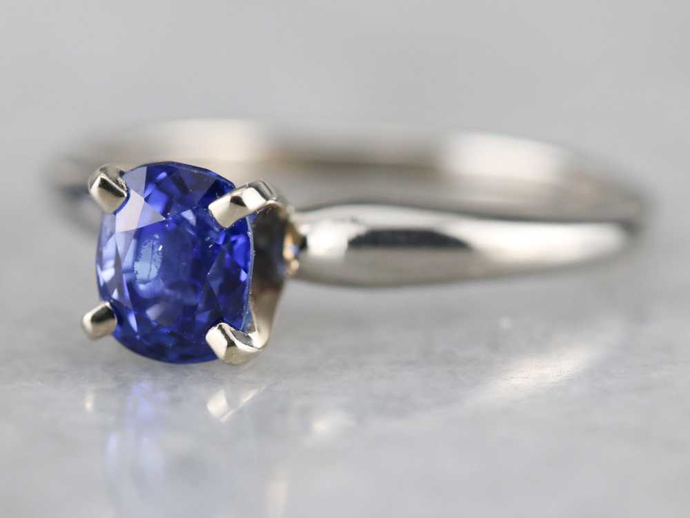 Sapphire Solitaire Engagement Ring - image 1