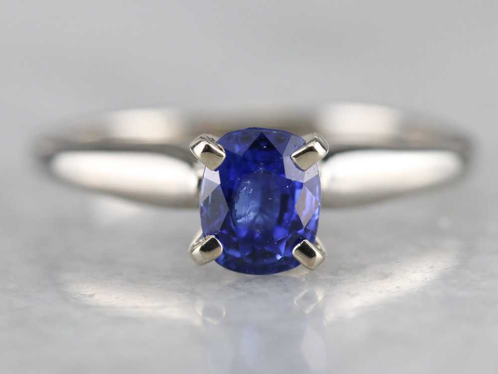 Sapphire Solitaire Engagement Ring - image 2