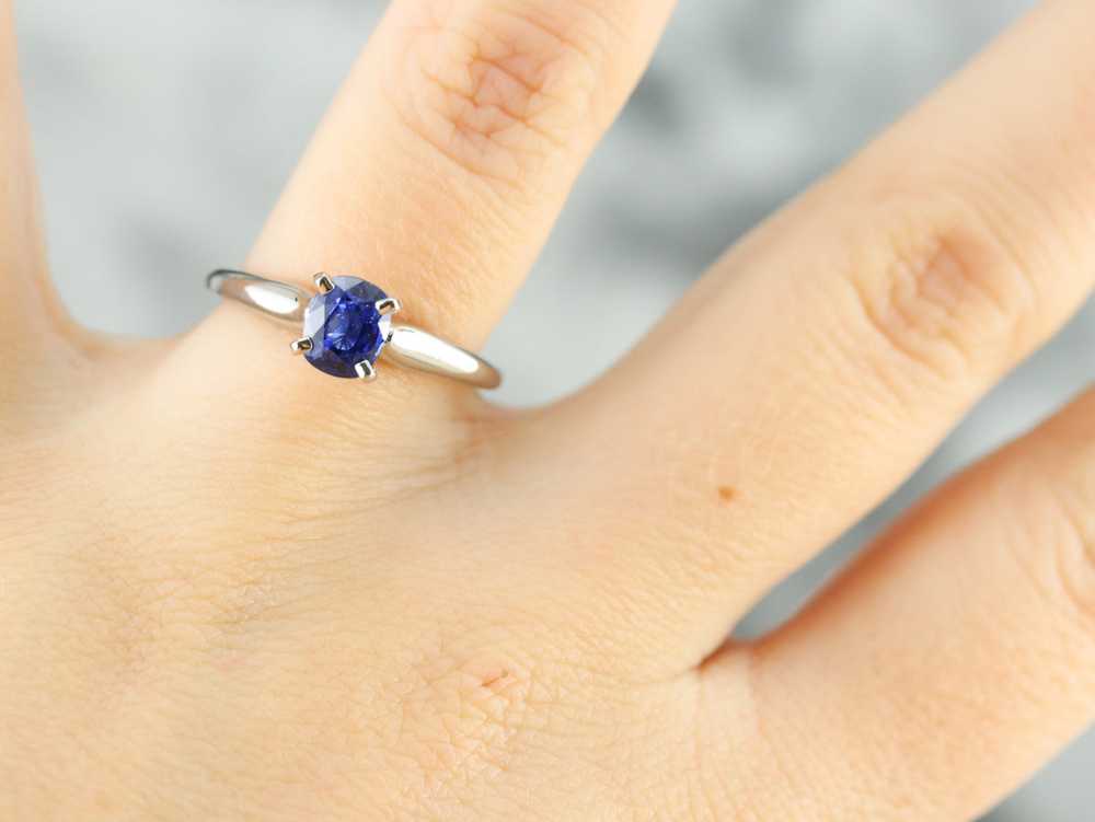 Sapphire Solitaire Engagement Ring - image 4