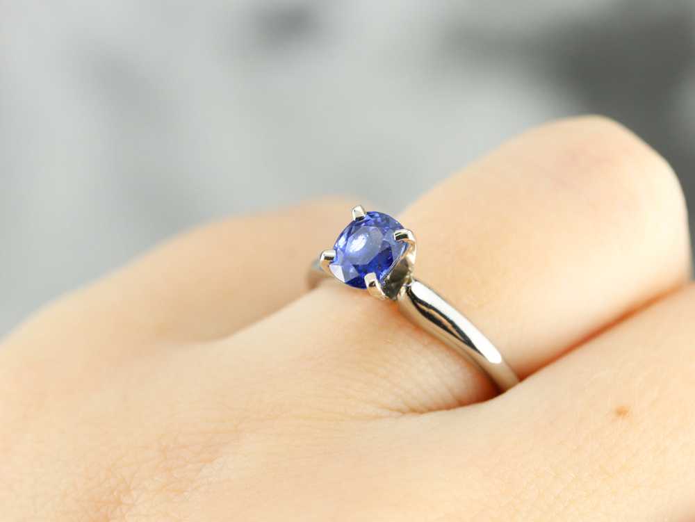 Sapphire Solitaire Engagement Ring - image 5