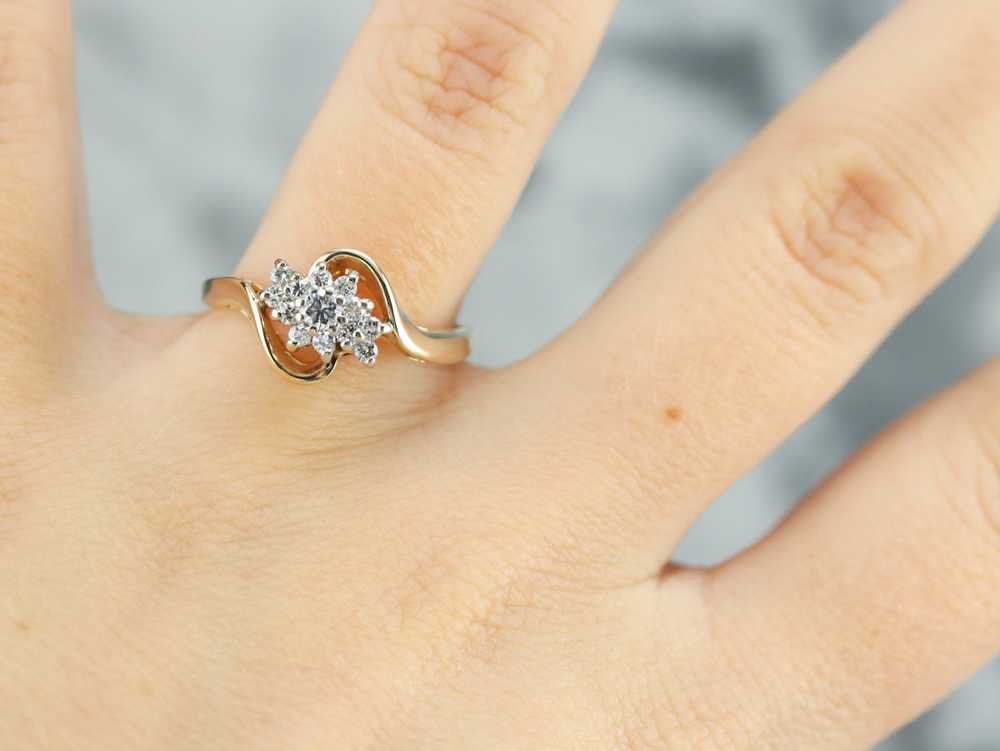 Gold Diamond Cluster Ring - image 4