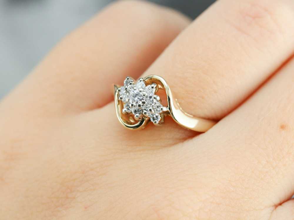 Gold Diamond Cluster Ring - image 5