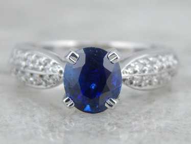 Fine Sapphire Engagement Ring with Diamond Accents - image 1