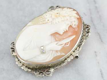 Unique Diamond Cameo Brooch or Pendant - image 1