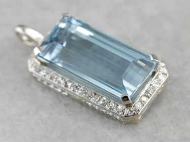 Platinum Aquamarine Cocktail Pendant - image 1