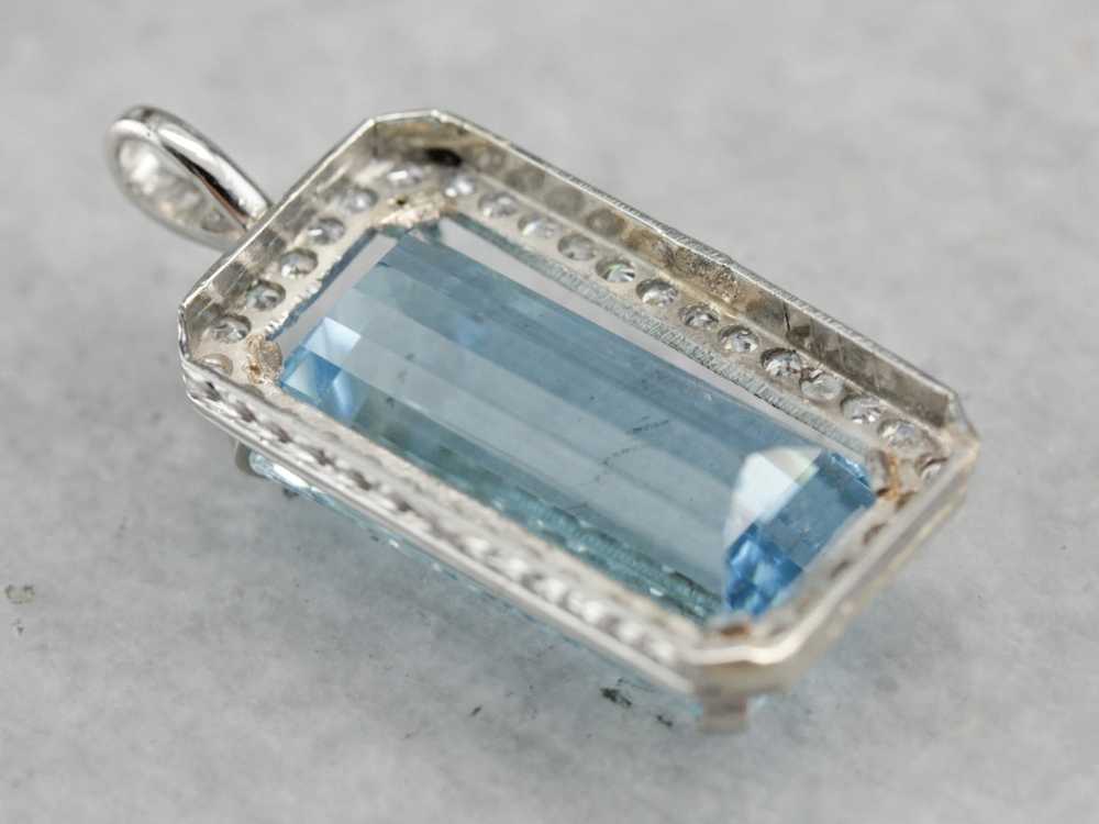 Platinum Aquamarine Cocktail Pendant - image 3