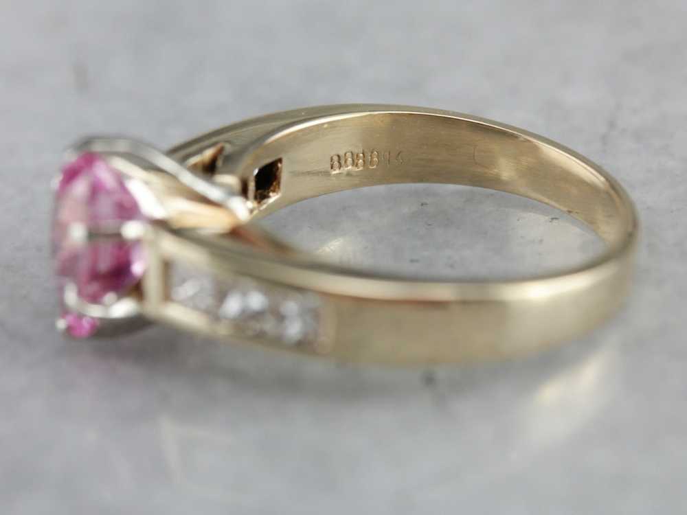 Modern Pink Sapphire Anniversary or Engagement Ri… - image 3