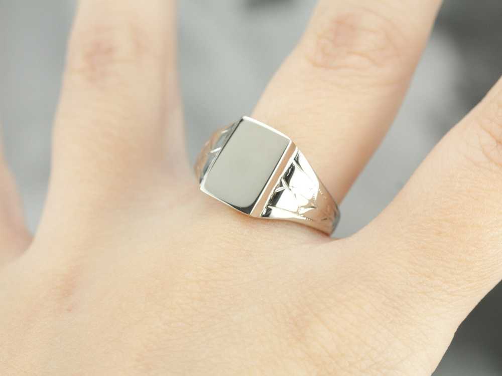 Unisex Mix Metal Signet Ring - image 4