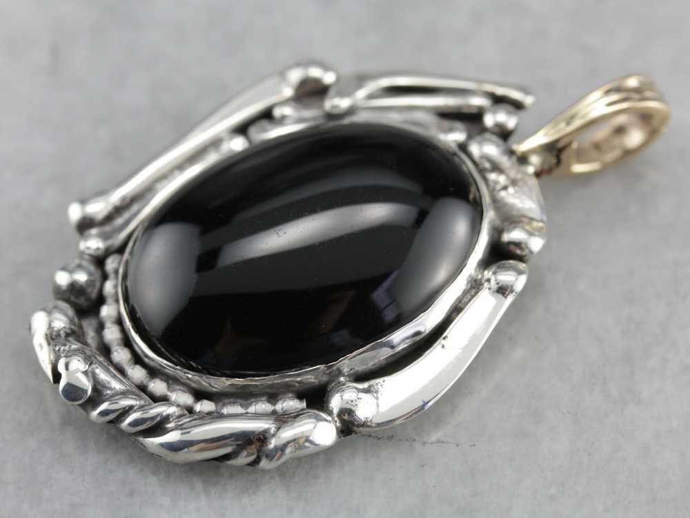 Mix Metal Black Onyx Pendant - image 1