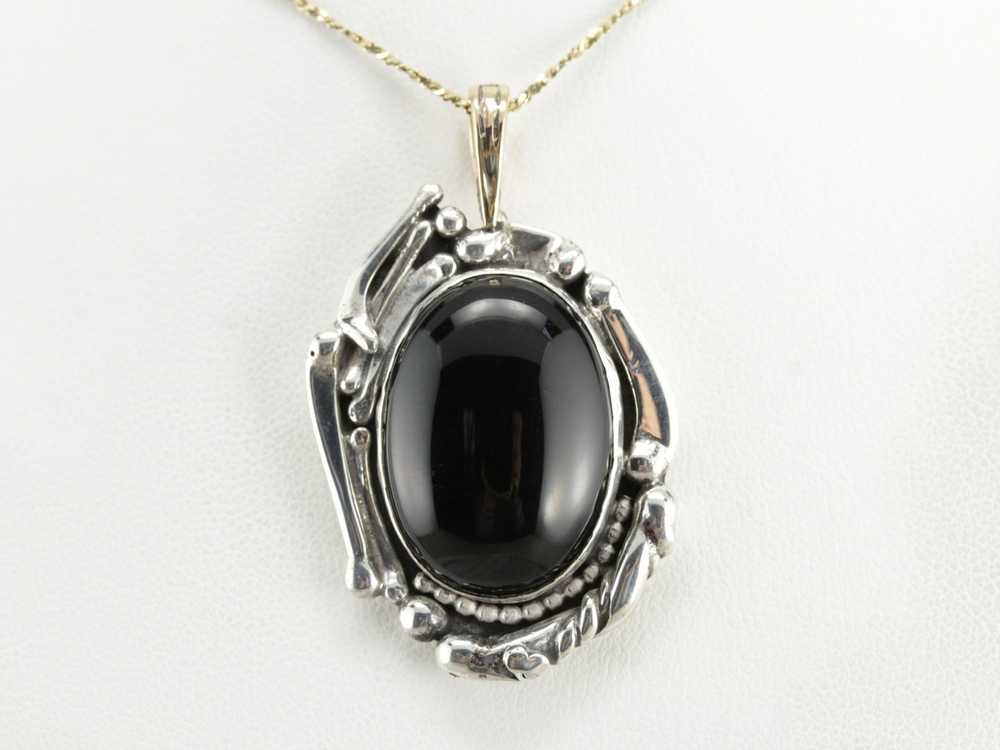 Mix Metal Black Onyx Pendant - image 5