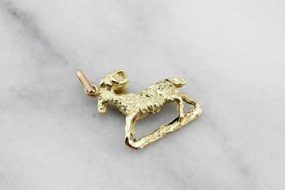 Aries, The Ram, Vintage Ram Layering Pendant or C… - image 2