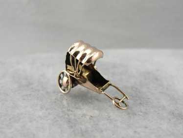 Rickshaw Rose: Gold Buggy Charm or Pendant - image 1