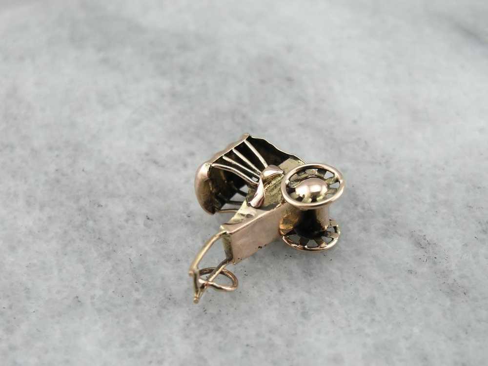 Rickshaw Rose: Gold Buggy Charm or Pendant - image 2